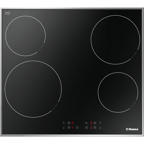 Plita incorporabila Hansa BHCI66306, Vitroceramica, 4 Zone, Touch control, Negru, Rama