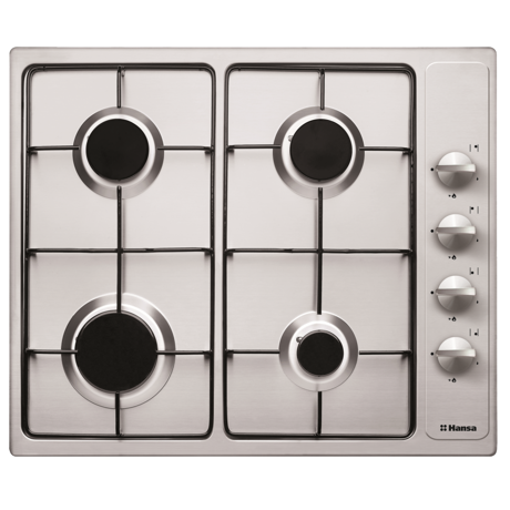 Plita incorporabila Hansa BHGI64018, Gaz, 4 Arzatoare, Aprindere electrica, 60 cm, Inox