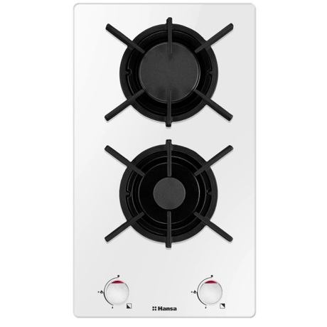 Plita incorporabila Hansa BHKW310300, Gaz, 2 Arzatoare, Aprindere electrica, 30 cm, Alb