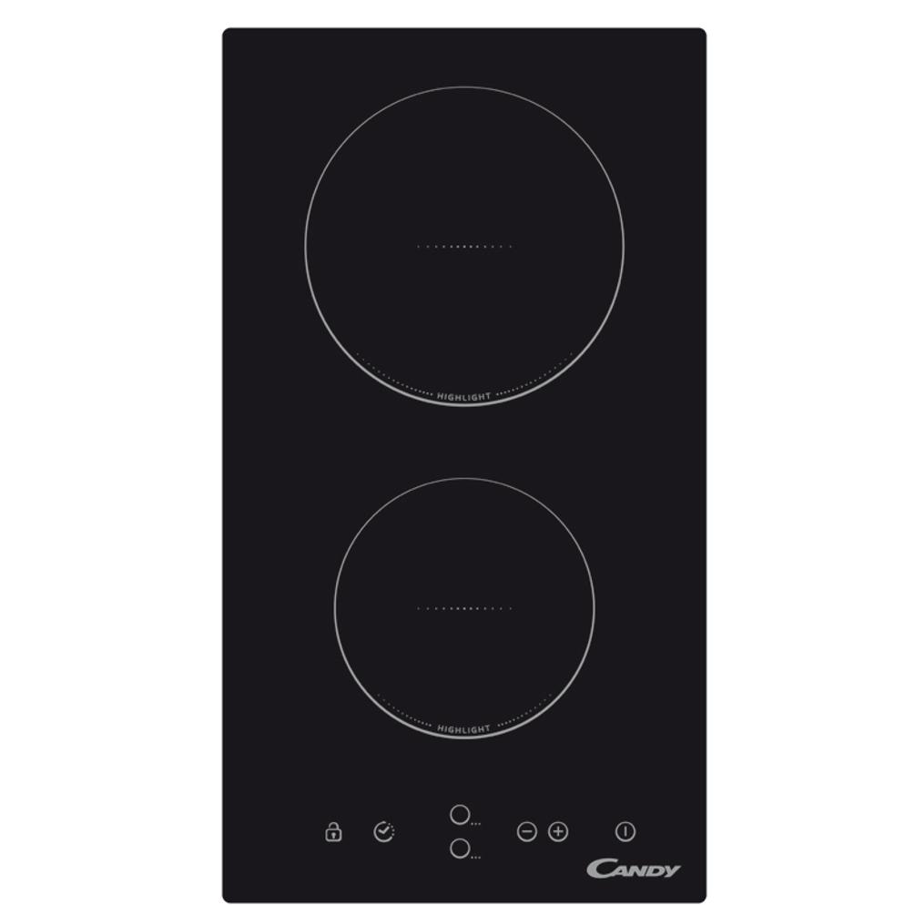 Plita incorporabila Candy CDH 30, 2 zone, 30 cm, Sticla ceramica neagra 33801450