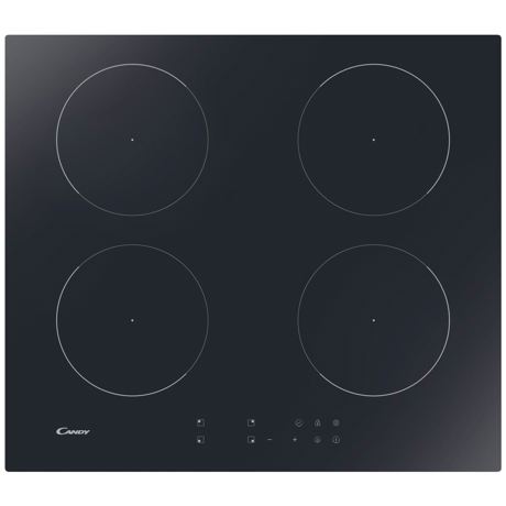 Plita incorporabila Candy CI642CTT, Inductie, 4 zone de gatit, Control touch, 60 cm, Sticla vitroceramica neagra, 33802670