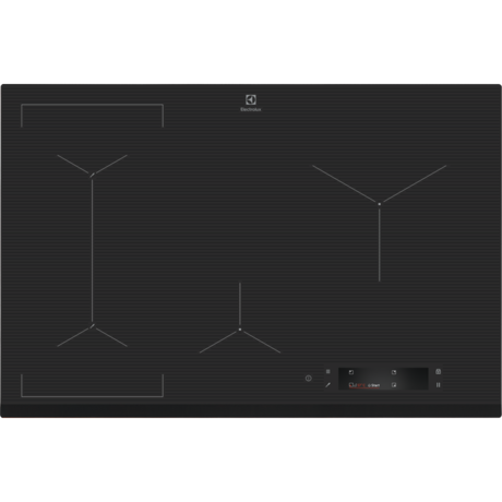 Plita incorporabila cu inductie Electrolux EIS8648, Gatire asistata SensePro, Ecran TFT, Control touch; Booster, Conectivitate hota, Functie punte stanga, Timer, Oprire automata, Blocare de siguranta pentru copii, Semnal acustic, Functie pauza, 78 cm, Negru