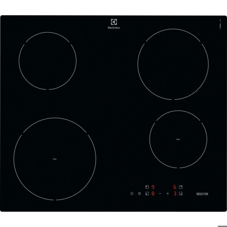 Plita incorporabila Electrolux EIT60428C, Inductie, 4 zone de gatit, Control touch, Detectare vase, Blocare de siguranta pentru copii, 59 cm, Negru