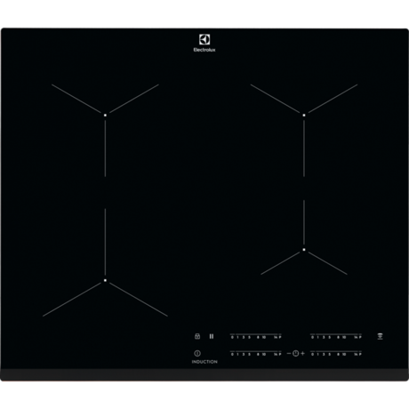 Plita incorporabila Electrolux EIT61443B, Inductie, 4 Arzatoare, Bridge, Control touch, 60 cm, Sticla neagra