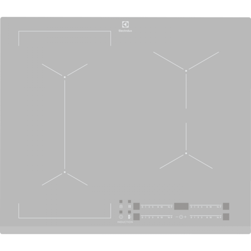 Plita incorporabila Electrolux EIV63440BS, Inductie, 4 Arzatoare, Bridge, Control touch, 60 cm, Sticla silver