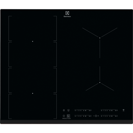 Plita incorporabila Electrolux EIV654, Inductie, 4 Arzatoare, Control touch, 60 cm, Sticla neagra