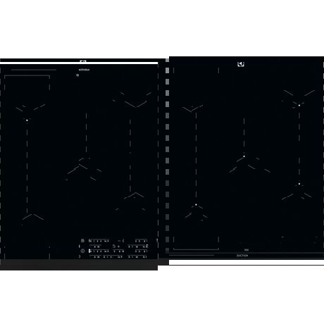 Plita incorporabila Electrolux EIV835, Inductie, 5 Arzatoare, Control touch, Bridge, 78 cm, Sticla neagra