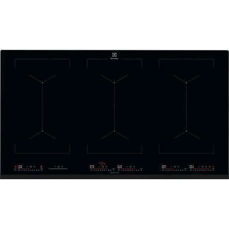 Plita incorporabila Electrolux EIV9467, Inductie, 6 Arzatoare, Control touch, Bridge, 90 cm, Sticla neagra
