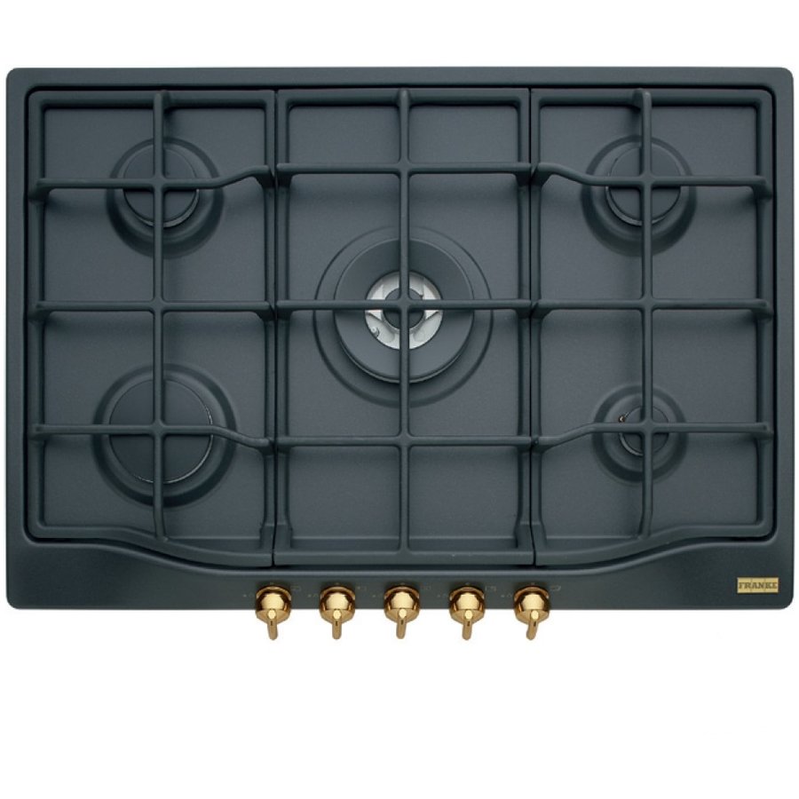 Plita incorporabila Franke Classic Line FHCL 755 4G TC GF C 106.0271.781, 75 cm, 5 arzatoare gaz, WOK, Fonta, Negru