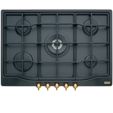 Plita incorporabila Franke Classic Line FHCL 755 4G TC GF C 106.0271.781, 75 cm, 5 arzatoare gaz, WOK, Fonta, Negru