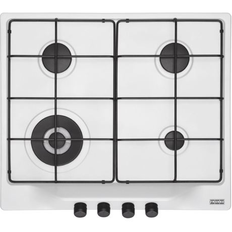Plita incorporabila Franke Trend Line 600 FHTL 604 3G TC WH E, 4 arzatoare gaz, WOK, 60 cm, Alb
