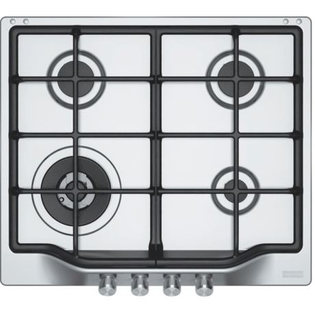 Plita incorporabila Franke Trend Line 600 FHTL 604 3G TC XS C , 4 arzatoare gaz, WOK, 60 cm, Gratare fonta, Inox 
