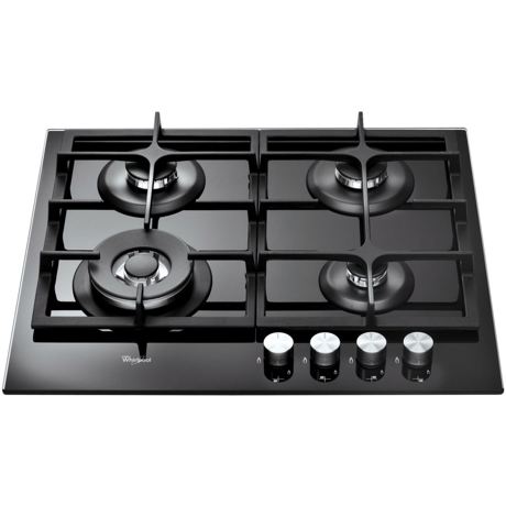 Plita incorporabila Whirlpool GOA 6425 NB, 4 Arzatoare gaz, Aprindere electrica, 60 cm, Cristal Negru