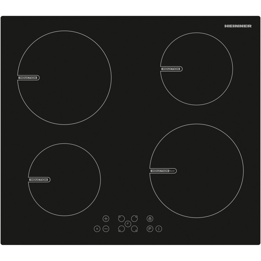 Plita incorporabila Heinner HBHI-V591BTC, Inductie, 4 zone de gatit, Touch control, Oprire automata, 58,3 cm, Negru