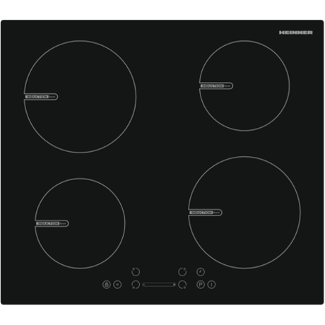 Plita incorporabila Heinner HBHI-V594BSC, Inductie, 4 zone de gatit, Slider touch control, Oprire automata, Protectie copii, 60 cm, Sticla neagra