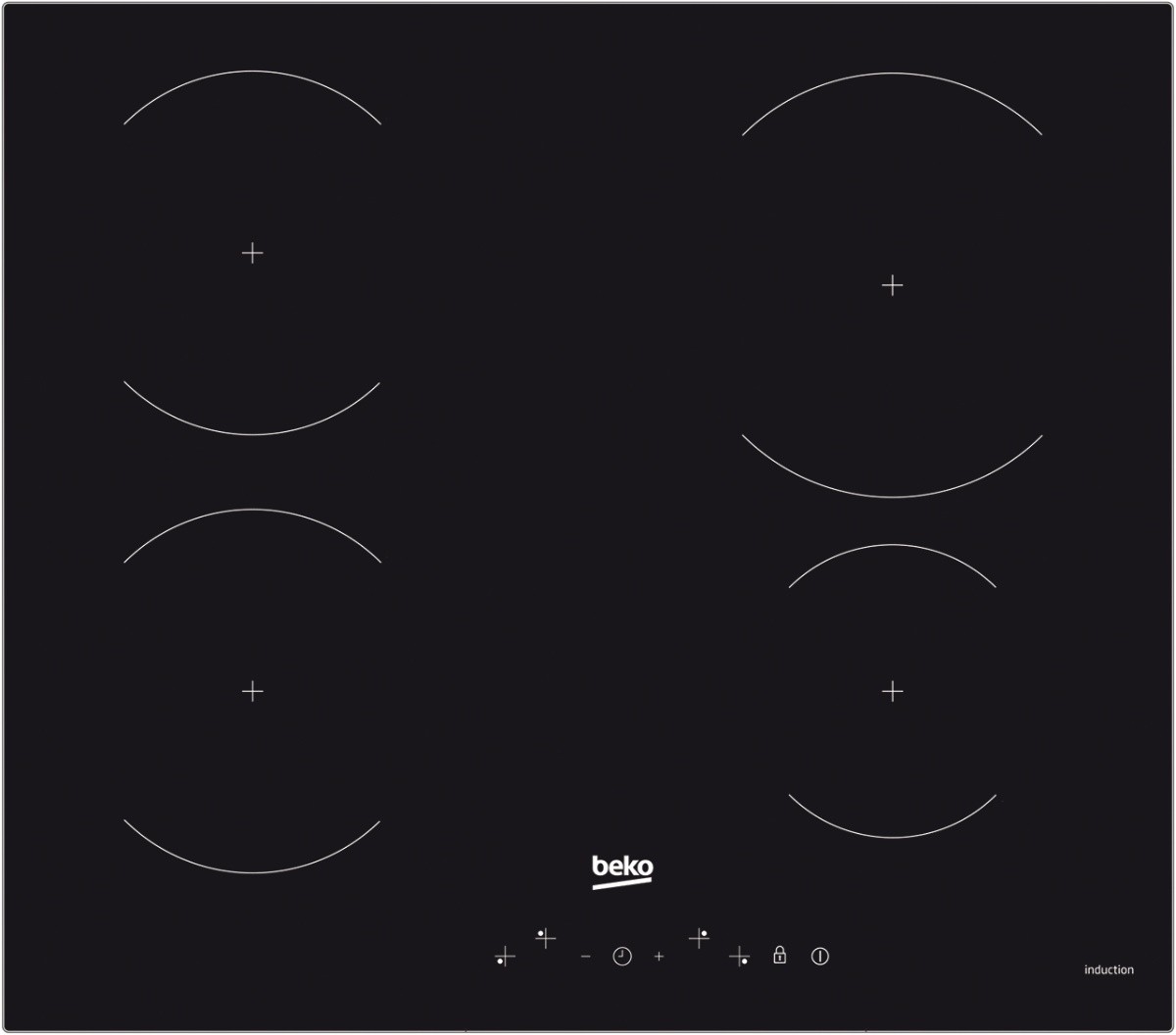 Plita incorporabila Beko HII64430GT, Inductie, 4 Zone, 60 cm, Sticla neagra