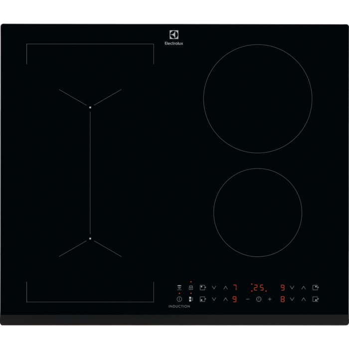 Plita incorporabila Electrolux LIV63431BK, Inductie, 4 zone de gatit, Control touch, Functie punte, Booster, Timer electronic, Child lock, Latime 60 cm, Negru