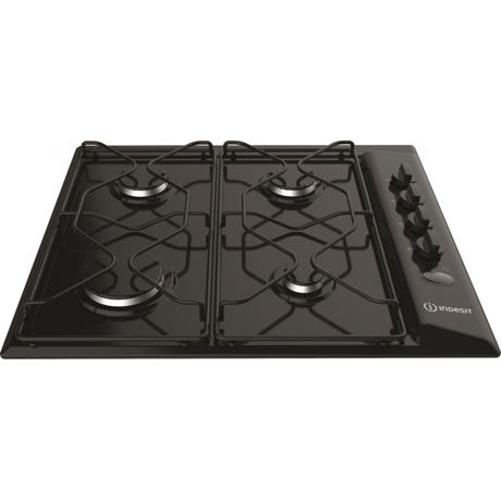 Plita incorporabila Indesit PAA 642 /I(BK) EE, 4 arzatoare gaz, 60 cm, Aprindere electronica la doua maini, Negru