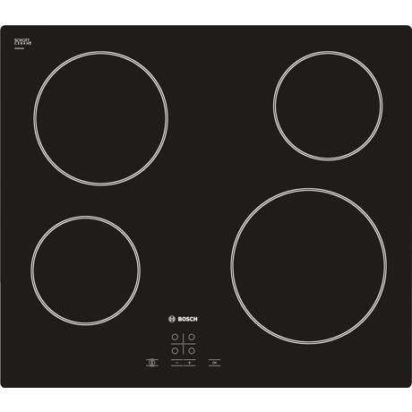 Plita incorporabila Bosch PKE611D17E, Vitroceramica, 4 zone gatit, Touch control, 60 cm, Sticla neagra