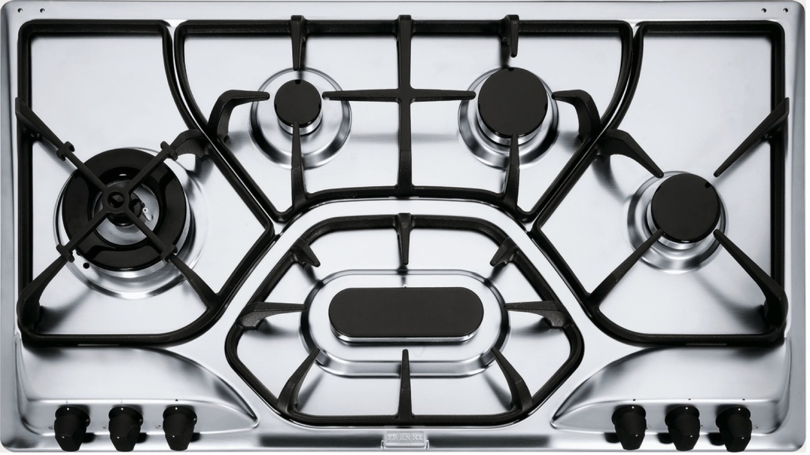 Plita incorporabila Franke Opera POI 6 3GAV-D-O, 5 arzatoare gaz, 90 cm, Gratare din fonta, Inox