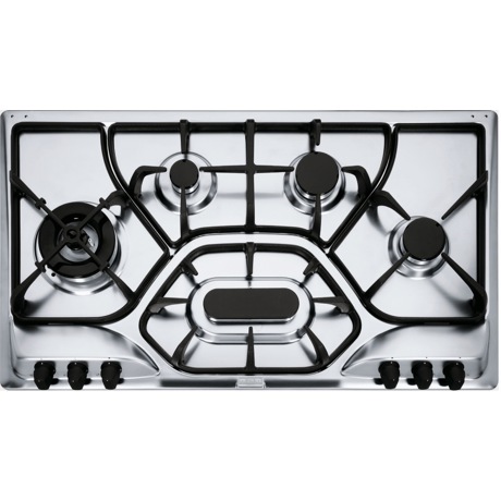 Plita incorporabila Franke Opera POI 6 3GAV-D-O, 5 arzatoare gaz, 90 cm, Gratare din fonta, Inox