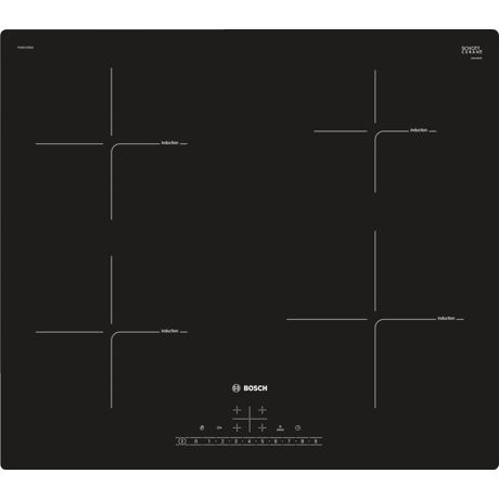 Plita incorporabila Bosch PUE611FB1E, Inductie, 4 Zone de gatit, Touch control, 60 cm, Sticla neagra