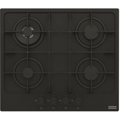 Plita incorporabila Franke Maris FHMA 604 3G DC MB C, Gaz, 4 arzatoare, Arzator dubla coroana, Aprindere electrica integrata, Gratare de fonta, 59 cm, Negru mat, 106.0670.112