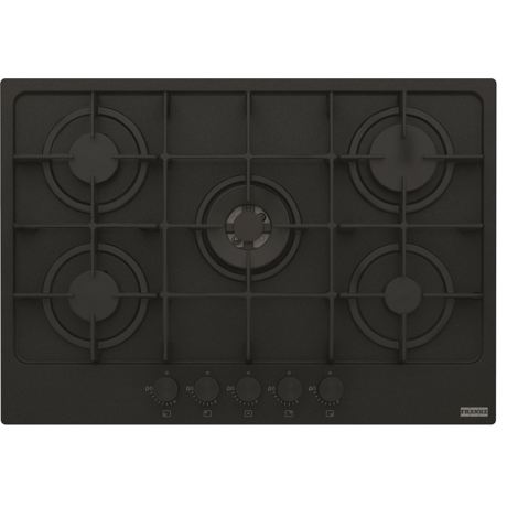 Plita incorporabila Franke Maris FHMA 755 4G DC MB C, Gaz, 5 arzatoare, Arzator dubla coroana, Aprindere electrica integrata, Gratare de fonta, 73 cm, Negru mat, 106.0670.113