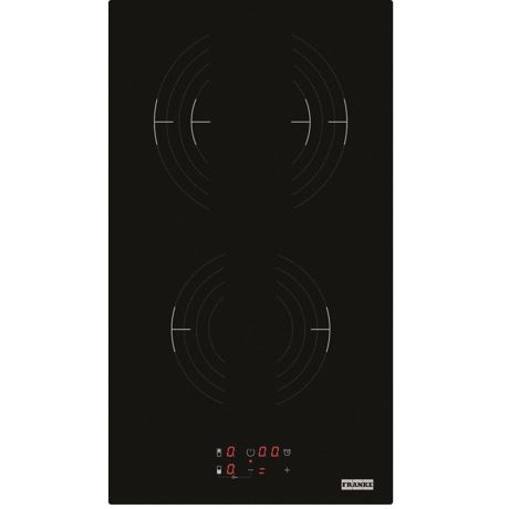 Plita incorporabila Franke FRSM 302 C TD BK, Electrica, 2 zone de gatit, Timer, Blocare comenzi, Touch control, 30 cm, Negru, 108.0669.347
