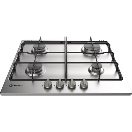 Plita incorporabila Indesit THP 642 IX/I EE, 4 arzatoare, Gaz, Inox