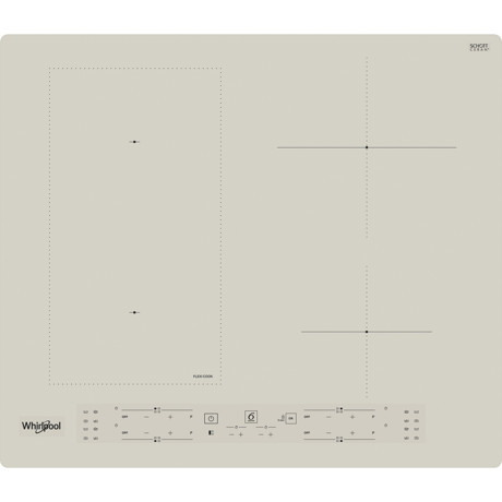 Plita incorporabila Whirlpool WLB6860NES, Inductie, 4 zone de gatit, FlexiCook, Detectare vas, Booster, Blocare acces copii, Touch control, 59 cm, Sticla, Silver Dawn