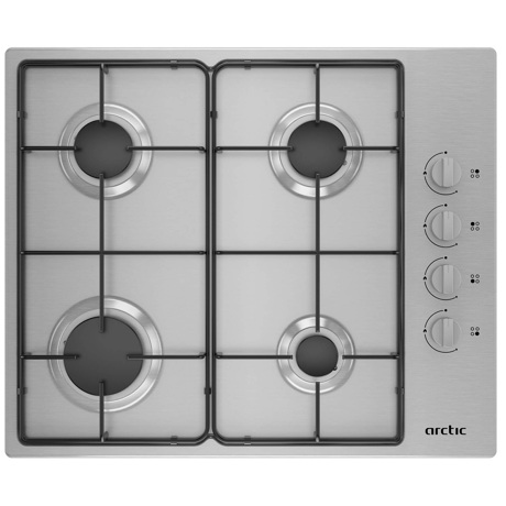 Plita incorporabila Arctic ARGG64123SX, 4 arzatoare gaz, Aprindere integrata, Siguranta gaz, 61 cm, Inox
