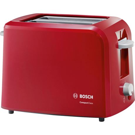 Prajitor de paine Bosch CompactClass TAT3A014, 980 W, Rosu
