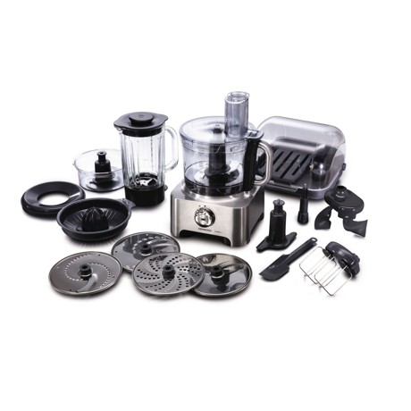 Robot de bucatarie Kenwood Multipro Sense FPM800, 1000 W, Viteza variabila + Pulse, Bol 1.7 l, Blender termorezistent 1.6 l, Negru/Argintiu
