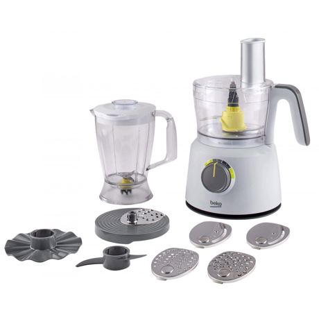 Robot de bucatarie Beko Foodster FPP4102W, 1000 W, 2 viteze+ Pulse, 6 functii, 1.2 L, Blender 1 L, Alb