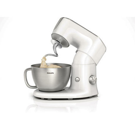 Robot de bucatarie Philips Avance Collection HR7958/00, 900 W, 7 viteze + Puls, Bol metalic 4 l, Blender 1.25 l, Maruntitor 1.5 l, Masina de tocat, Rasnita, Alb