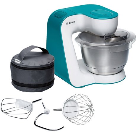 Robot de bucatarie Bosch StartLine MUM54D00, 900 W, Bol inox 3.9 l, 7 viteze+Pulse, Alb/Verde