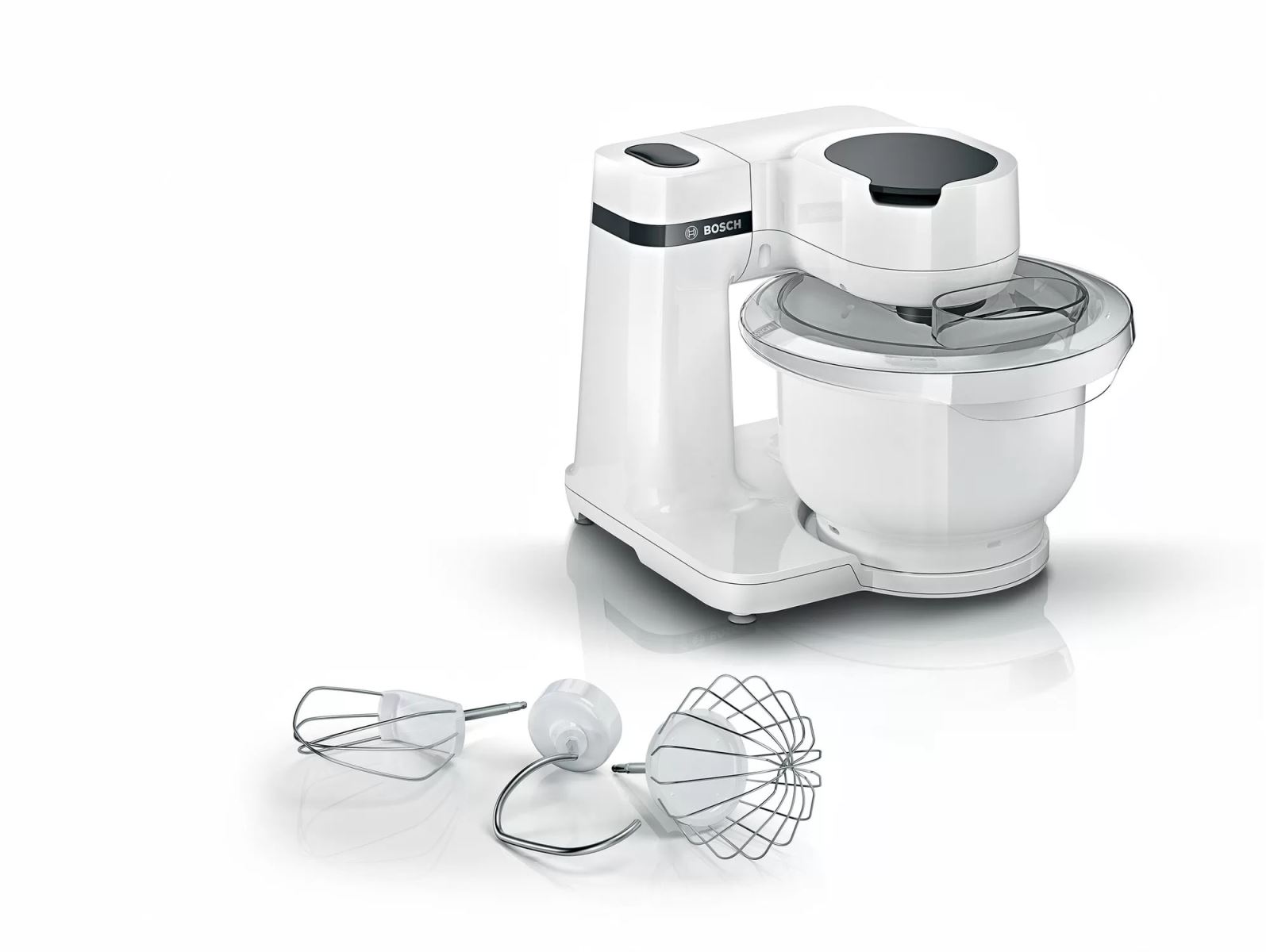 Robot de bucatarie Bosch MUMS2AW00, 700 W, 4 viteze, Mixare planetara 3D, Bol plastic 3.8 L, Alb