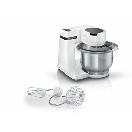 Robot de bucatarie Bosch MUMS2EW00, 700 W, 4 viteze, Mixare planetara 3D, Bol inox 3.8 L, Alb