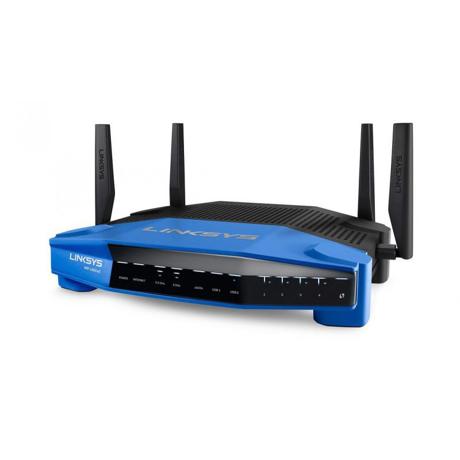 Router Wireless Linksys WRT1900ACS, 1xWAN Gigabit, 4xLAN Gigabit, 2.4-5 GHz, 4 antene detasabile, dual-band AC1900 (1300/600Mbps), 1xUSB3.0, 1xUSB 2.0/eSATA combo