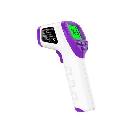 Termometru digital de frunte cu infrarosu Simbio SB4800, Oprire automata, memorie masuratori, Alb/mov
