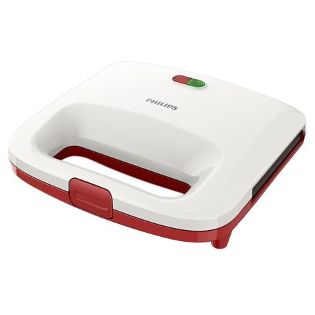 Sandwichmaker Philips Daily Collection HD2392/40, 820 W, Alb/Rosu