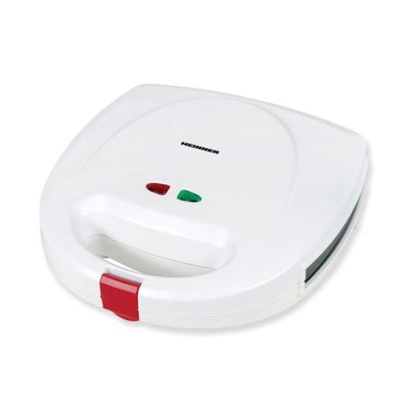 Sandwichmaker Heinner SM-2K750WH, 750W, Capacitate 2 sandwich-uri, 2 tipuri placi detasabile, Indicator luminos, Alb