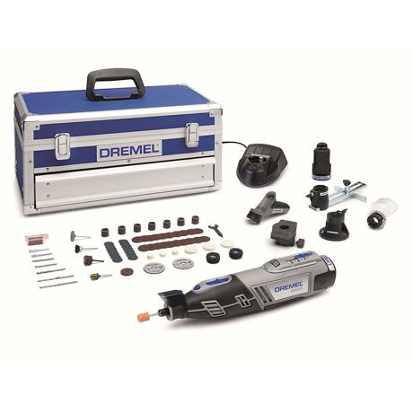 Unealta multifuncţionalăDremel 8220 - 5/65, 12 V, 35.000 rpm, Viteza variabila, 65 de accesorii, Gri, F0138220JK