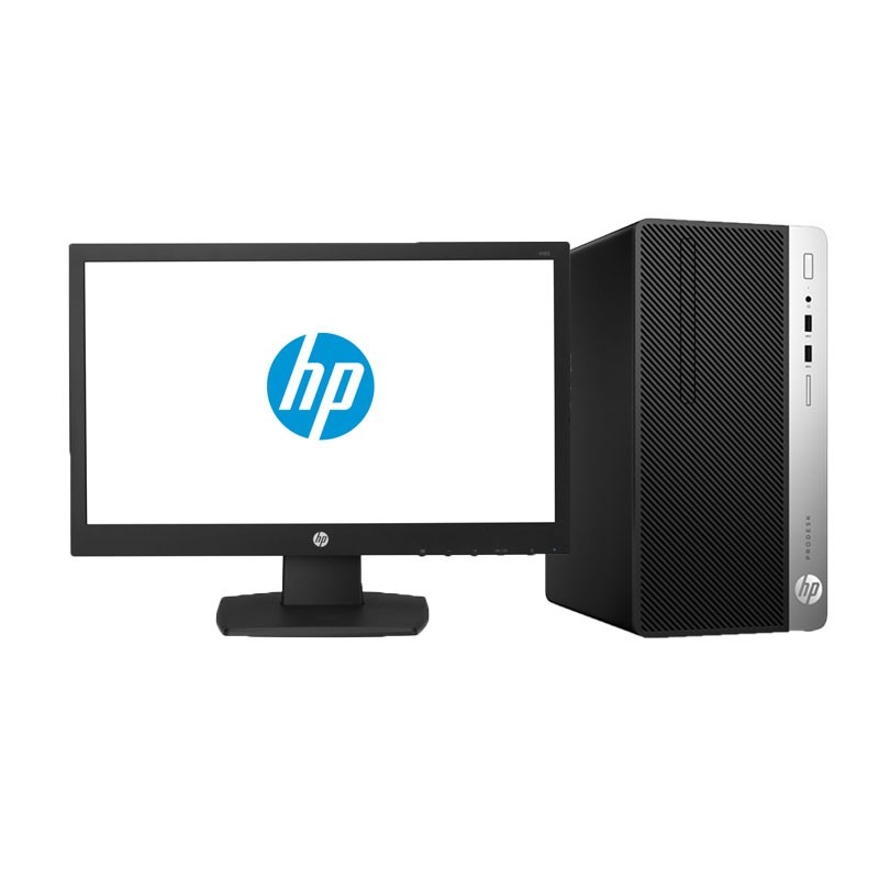 Sistem Desktop HP ProDesk 400 G4 Microtower + Monitor 20.7" V213a, Intel Core i5-7500 Quad Core, RAM 4GB DDR4, HDD 500GB, FreeDOS