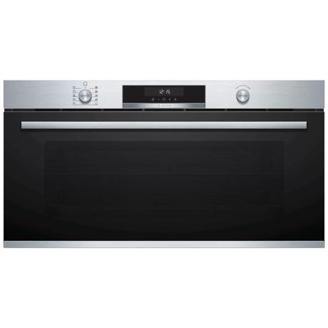 Cuptor incorporabil Bosch Serie 6 VBC5580S0, 90 cm, Electric, 85 l, 10 functii, Catalitic (pereti laterali, perete posterior), LCD, TouchControl si butoane retractabile, 1 suport telescopic independent, Inox