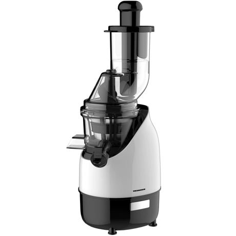 Storcator cu melc Heinner Vitamin fresh HSJ-200WH, Recipient suc 0,6L, Recipient pulpa 0.6L, Sita inox, Functie Reverse, Alb/Negru