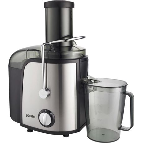 Storcator de fructe si legume Gorenje JC805EII, 800 W, Recipient suc 1 l, Recipient pulpa 1.5 l, 2 Viteze, Negru/inox