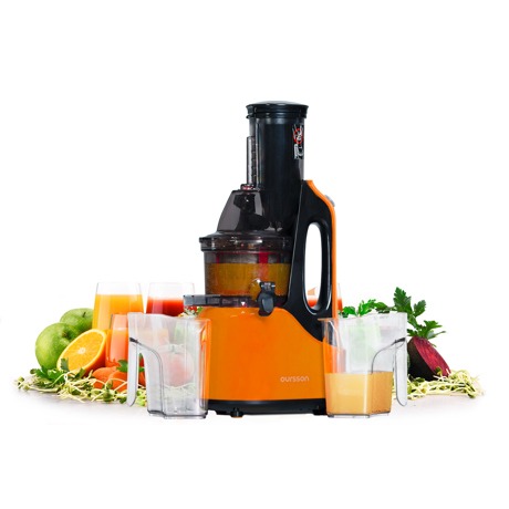 Storcator de fructe si legume cu melc Oursson JM7002/OR, 240 W, 60 RPM, Functie Reverse, Orange