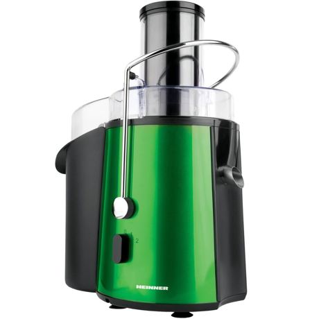 Storcator de fructe Heinner XF-1000GRSP, 1000W, Tub XXL, Baza inox, Sita inox, recipient suc 1L, recipient pulpa 2L, Verde